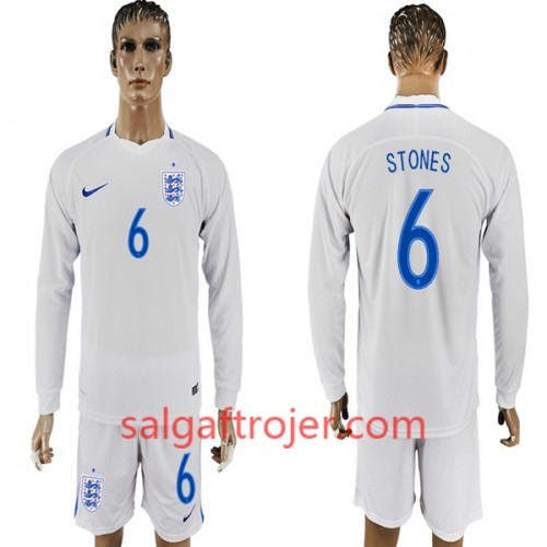 England Fodboldtrøjer Stone 6 Hjemmebanesæt VM 2018 Langærmet England Fodboldtrøjer Stone 6 Hjemmebanesæt VM 2018 Langærmet